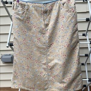 Dark gold Floral Midi Skirt size 16 Liz Clairborne ditsy Red floral print y2k